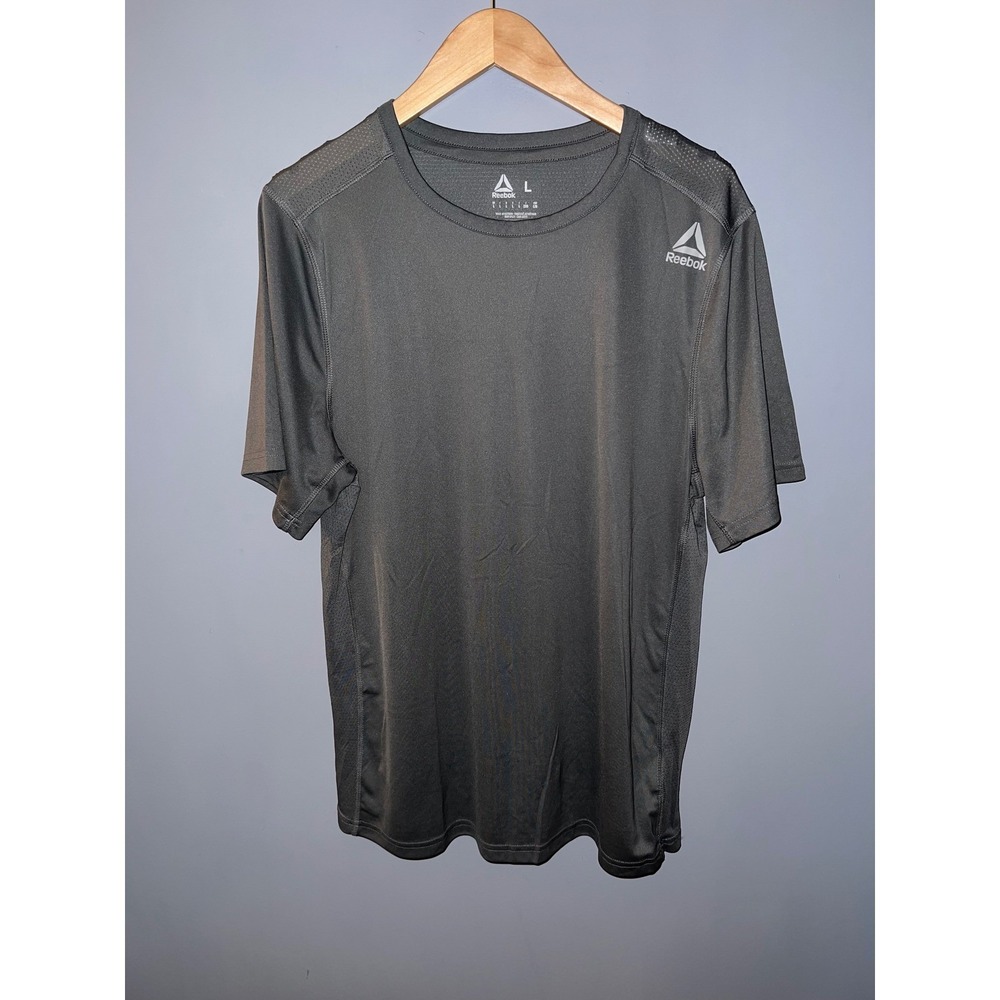 Reebok Mens Speedwick Performance T-Shirt Charcoal Gray Mesh Back Large